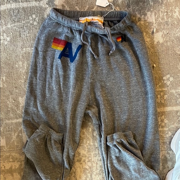 Aviator Nation Pants - Aviator Nation Gray Track Pants with Elastic Waistband